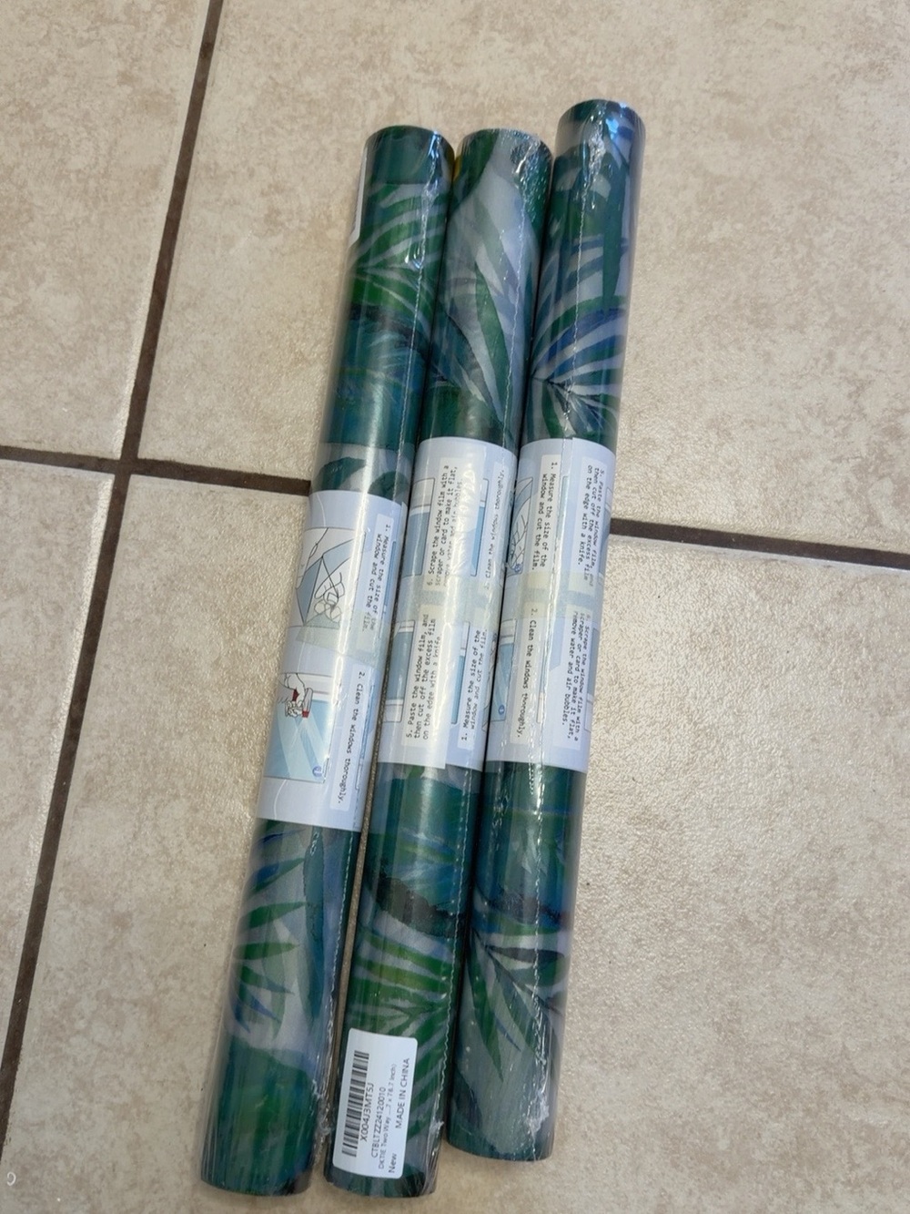 3-Pack DKTIE Tropical Palm Leaf Privacy Window Film New